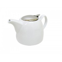 čajník 1L keramika biela/kov